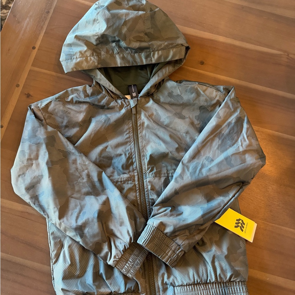NWT All in Motion Kids Hooded Raincoat in Green